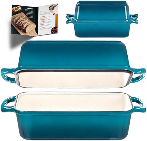 11x5 Inch Cast Iron Loaf Pan with Lid, Sourdough Bread Baking by MadeforRealBread