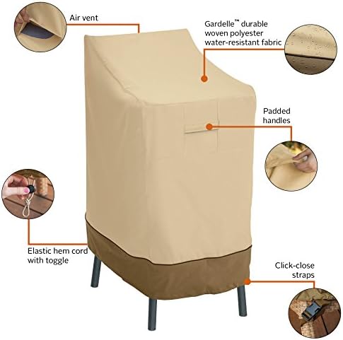 Classic Accessories Veranda Water-Resistant 26 Inch Patio Bar Chair & Stool Cover, Outdoor Chair Covers - Image 5