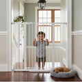 Mumeasy 36" Extra Tall Baby Gate for Stairs, 29.7-48" Wide Dog Gate for Doorways, Walk Thru Pet Safety Gate for Indoor, Pressure Mounted with Auto Close, Easy Install No Drill for Toddlers, White by Mumeasy-FocusonBabyPetSafetyGate