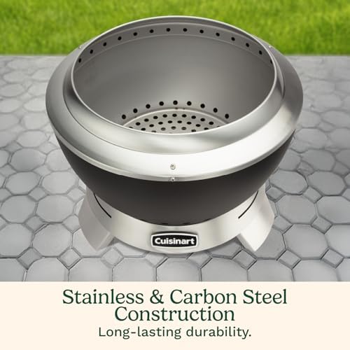 Cuisinart 19.5” Cleanburn Smokeless Fire Pit with Removable Base for Ash, Portable Wood Burning Outdoor Fireplace, Stainless Steel Smoke Free Outdoor Heater, Enhanced Airflow and Easy Cleanup - Image 4