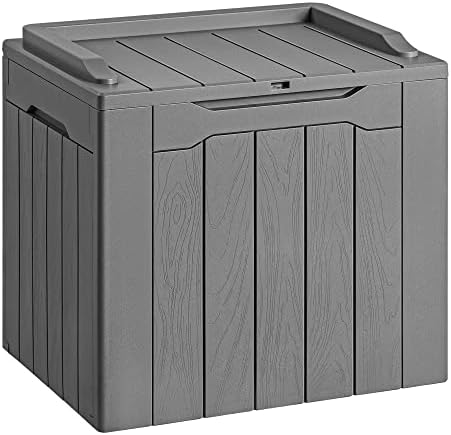 Devoko 30 Gallon Resin Deck Box Outdoor Indoor Waterproof Storage Box for Patio Furniture Pool Accessories Storage for Cushion Garden Tools (30 Gallon, Grey) by DEVOKO
