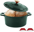Enamel Cast Iron Dutch Oven with Lid, Round Casserole Pot for Bread Baking, Braising, Roasting, and Stews, Heavy-Duty, Oven Safe, Induction Compatible (4.7QT,Green) by TASTEDELI