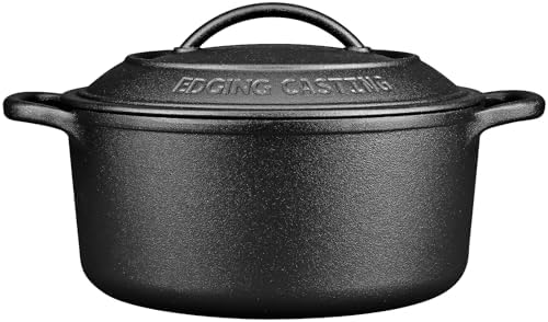 Pre-Seasoned Cast Iron Dutch Oven Pot with Lid Dual Handle, Sourdough Bread Baking Pots, Bread Oven, Camping, Grill, Induction, Electric, Round 5 Quart, Black - Image 7