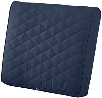 Classic Accessories Montlake FadeSafe Water-Resistant 25 x 22 x 4 Inch Wide Back Patio Quilted Lounge Cushion, Navy by ClassicAccessories