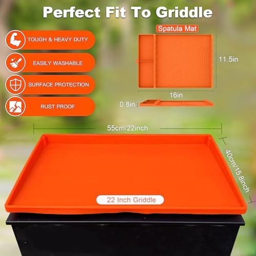 Full-Edge 22" 2-Piece Silicone Griddle Protection Kit - Image 3