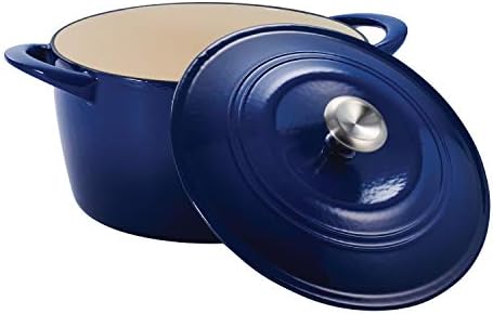 Tramontina Enameled Cast Iron Tall Dutch Oven Pot with Lid, Large 7-quart, Blue - Image 2