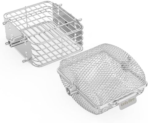 onlyfire Stainless Steel Rotisserie Basket Set BBQ Grilling Baskets, 2pcs by onlyfire