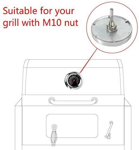 GasSaf 3" BBQ Temperature Gauge Thermometer Replacement for Master Forge, Cuisinart, Backyard, Uniflame and Other Gas Grill, Stainless Steel High Temperature Heat Indicator -100F to 1000F - Image 5