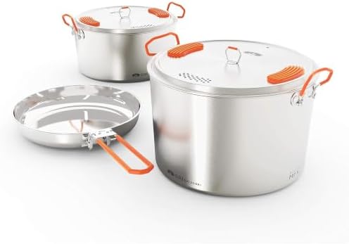 GSI Outdoors Glacier Stainless Base Camper Cookset, Medium & Large by GSIOutdoors