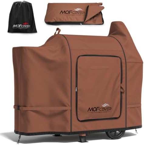 Foldable Grill Cover for Pit Boss Austin XL/Rancher XL, Waterproof 600D Heavy Duty Wood Pellet Smoker Cover, Fade＆Tear Resistant Pellet Grill Cover for 1000S/1100 Pro,Caramel by Unknown