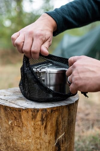 Stansport Stainless Steel Camping Cookware Set – Durable Nesting Mess Kit for Backpacking, Hiking & Outdoor Cooking – Compact Portable Pot & Pan with Carry Bag – Multiple Sizes for Family to Solo Use - Image 6