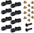 Brass Misting Nozzle Kit, 12 Mister Nozzles + 8 Tee Connectors + 2 End Plugs for Outdoor Cooling Misting System by lifeegrn