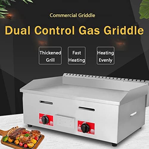 Gas Griddle Lpg Commercial Stainless Steel Heavy Duty Restaurant Outdoor Griddle Gas Baking Plate Burger Grill Large Non-Stick Burners Flat Hot Plate and Can Cook (718a) - Image 3