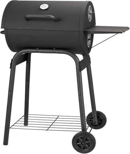 Kendane Barrel Charcoal Grill, Large Charcoal Grills with Side Shelf by Kendane