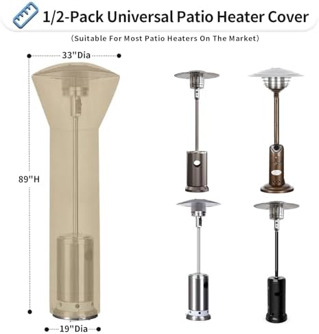 OutdoorLines Waterproof Patio Heater Covers with Zipper and Storage Bag, - Image 3