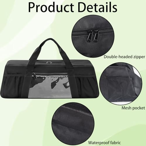 Grill Tool Storage Bag for BBQ Utensils up to 22" – Large BBQ Utensil Organizer with Pockets, Portable Barbecue Accessories Carrying Case for Camping, Outdoor Cooking (Bag Only, Black) - Image 3