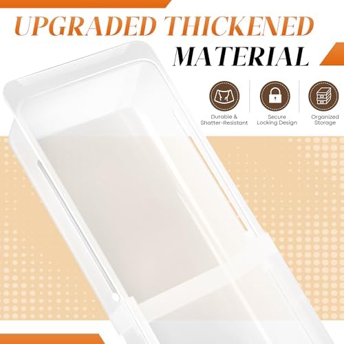 1 Pack Deep Drawer Organizer Bins, Adjustable Sliding Drawer Organizer Bin Expandable Tray for Kitchen Utensils, BBQ Tools, Towels, Durable Plastic Sliding for Easy Storage (12.4" to 18”) - Image 6
