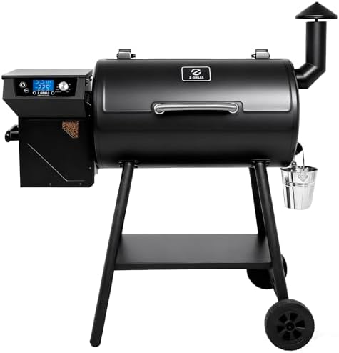 Z GRILLS ZPG-550B2 Wood Pellet Grill & Smoker with PID 3.0 Controller, 553 sq in Cooking Area, Meat Probe, Hopper Cleanout, 8 in 1 BBQ Grill Outdoor Auto Temperature Control, Black by ZGRILLS