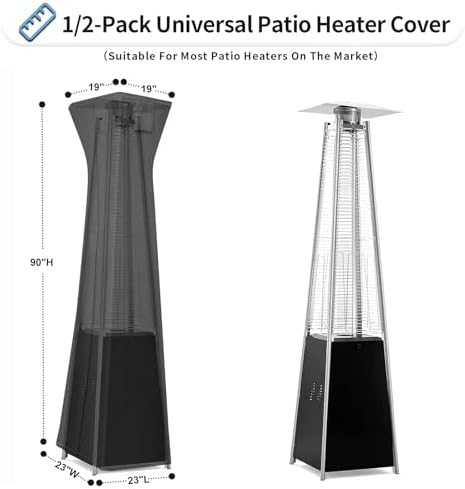 OutdoorLines Waterproof Patio Heater Covers with Zipper and Storage Bag, - Image 3