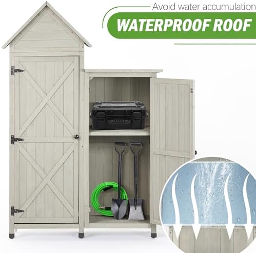Wooden Outdoor Storage Cabinet Set - Image 4