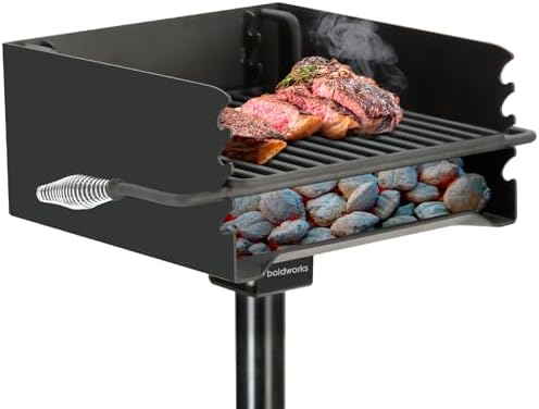 Park Grill Park Style Charcoal Grill In Ground Commercial Outdoor Grill by boldworks