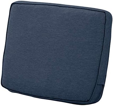 Classic Accessories Montlake Water-Resistant 19 x 20 x 4 Inch Patio Lounge Back Cushion, Heather Indigo Blue, Outdoor Loveseat Cushions by ClassicAccessories