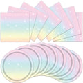 40pcs Pastel Rainbow Party Decorations Pastel Rainbow Paper Plates and Napkins For Baby Shower Decorations,Suitable for 20 Guests by Unknown