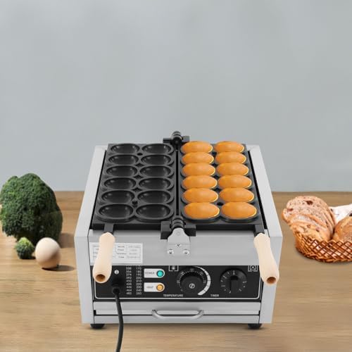 Commercial Waffle Maker, 1800W Electric Egg-Shaped Waffle Machine, Stainless Steel Waffle Iron Baker with Non-Stick Coating, 122-572℉ Temperature Adjustable, for Restaurant, Snack Bar - Image 7