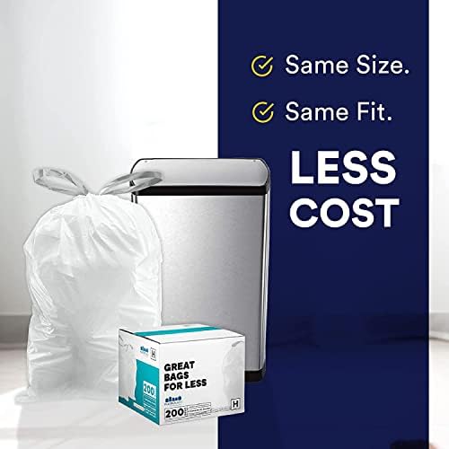 Plasticplace Custom Fit Trash Bags Compatible w Simplehuman Code H Drawstring Bags 8-9 Gallon Tear-Resistant Liner 200 Count Heavy-Duty Waste Disposal - Image 5