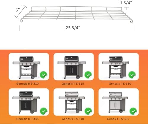 66044 Stainless Steel Warming Rack for Weber Genesis II 300 Series - Image 3