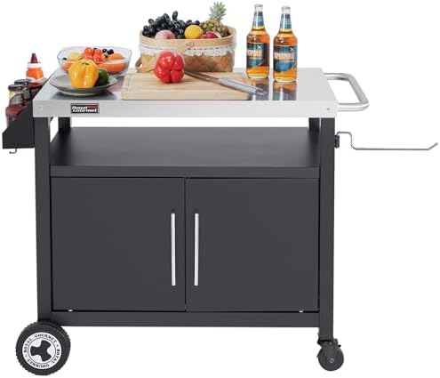 PC3403S Outdoor Grill Cart with Wheels Black by GrillsHouse