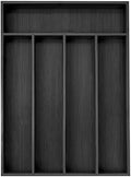 Besilord Bamboo Silverware Holder - Drawer Organizer with 5 Slots (Black) by Besilord