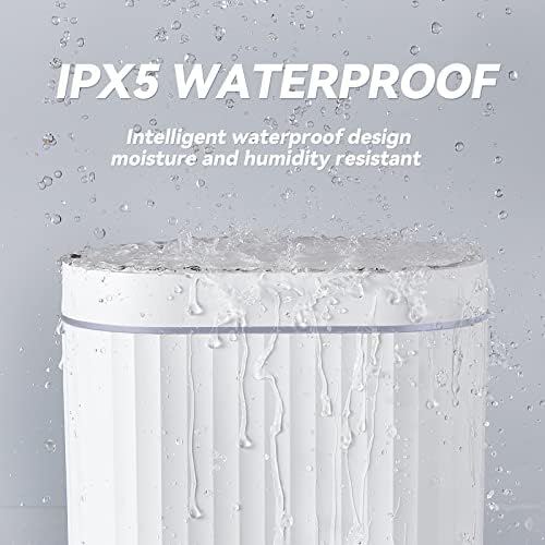 ELPHECO Bathroom Trash Can with Lid, 2 Gallon, Motion Sensor, White Grey - Image 5