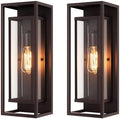 mirrea 18" Modern Outdoor Porch Wall Light, Oil Rubbed Bronze, 2 Pack by mirrea