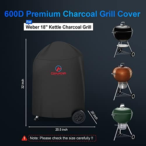 Comnova Charcoal BBQ Cover - Heavy Duty Waterproof for Weber Kettle, Cuisinart Kettle and More - Image 2