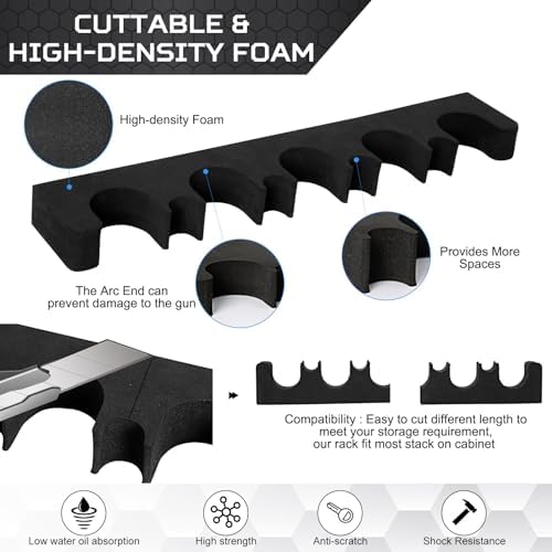 OCQOTAT Gun Rack for Gun Storage, Gun Safe Accessory for Shotguns, Gun Holder in Gun Cabinet, Shotgun Rest, Foam Material with Magnetic Strip and Hook Strip, Gifts for Hunters - Image 3