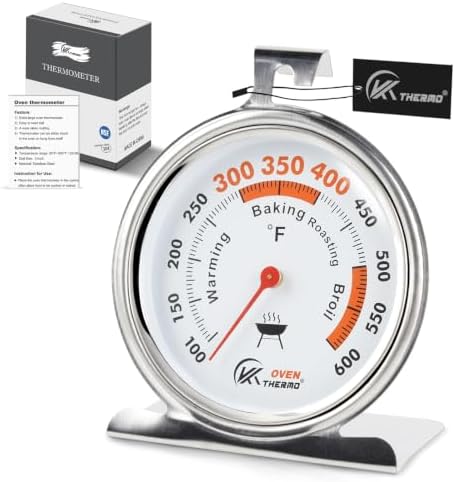 Oven Thermometer 3-Inch Large Dial, 100-600°F, Hook & Stand by Unknown