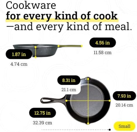 Lodge Pre-Seasoned Cast Iron Skillet Set, 8, 10.25 and 12 Inches - Image 6