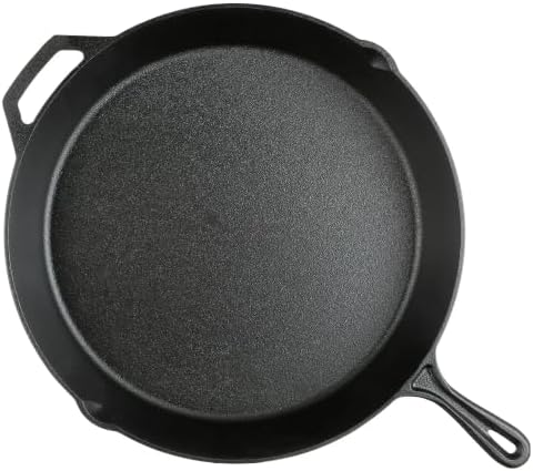 15" Pre-Seasoned Cast Iron Skillet with Dual Handles for Stovetop Campfire by Unknown