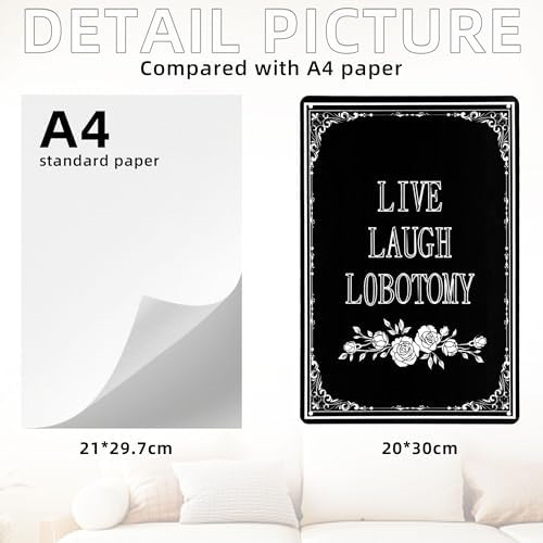 Live Laugh Lobotomy Decorative Chic Gothic Metal Sign - Image 3