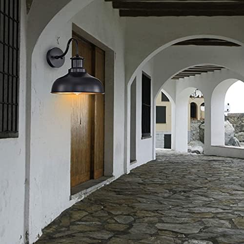 Outdoor Barn Lights, Farmhouse Outdoor Wall Sconces, Rustic Exterior Wall Mount Lights, Vintage Outside Lighting Fixtures, Industrial Black Gold Lanterns for Porch Garage Patio, 4 Pack - Image 7