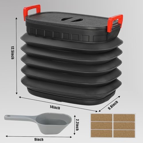 TNNTOPELE Wood Pellet Storage Containers with Scoop & Stickers Kit - Pellet Bin Pellet Bucket - Pellet Containers for Grill Pellet - Smoker Pellet Storage Pellet Grill Accessory - Black - Image 6