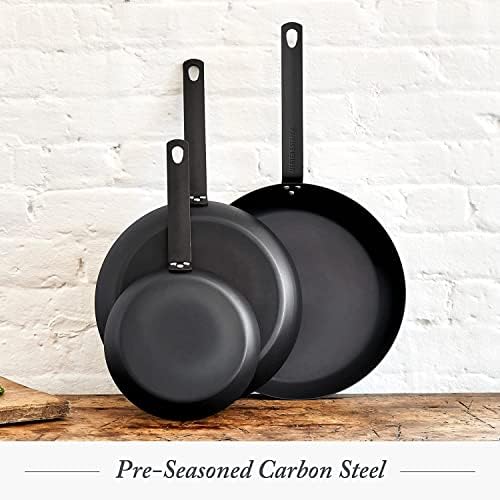Merten & Storck Pre-Seasoned Carbon Steel 8” Frying Pan Skillet,Use on Induction,Stove and Grill,Durable,Even-Heating,for Searing,Grilling,Oven Use,and Campfire,Indoor/Outdoor,(Pack of 6) - Image 4