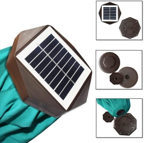 EliteShade USA 10-Year-Non-Fading 10ft Market Patio Umbrella, Commercial Grade Table Sun Umbrella with 80 Solar LED Lights, Crank Open, Windproof & UPF 50+ UV Protection for Garden, Deck, Pool, Backyard, Teal - Image 6