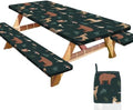 Picnic Table and Bench Cover Set, Waterproof Fitted Elastic Cloth by Unknown