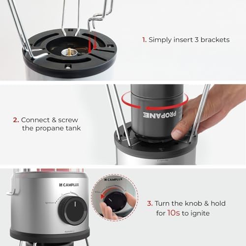 2 in 1 Propane Heater & Stove, CAMPLUX 8500 BTU Portable Propane Heater Indoor with Handle, Outdoor Gas Stove for Patio, Camping, Tent, Ice Fishing, Garage - Image 6