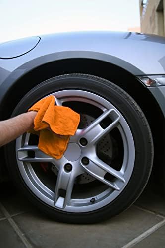 Avalon Towels Cotton Shop Rags – (Pack of 50) Size 12x14 Inches Cleaning Rags – Absorbent Shop Towels and Multipurpose Cleaning Towels for Automobiles, Industries, Garage and Homes (Orange) - Image 4