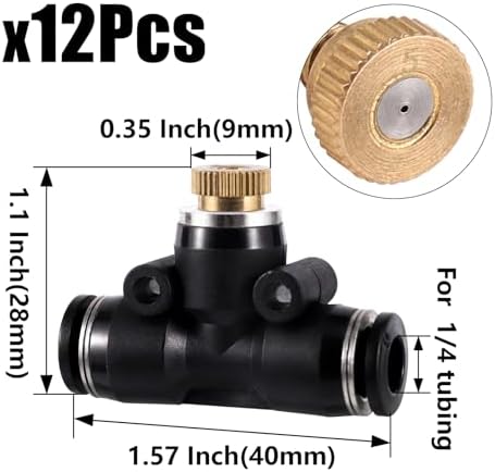 12 Pack Brass Misting Nozzles Outdoor Cooling System - Image 2