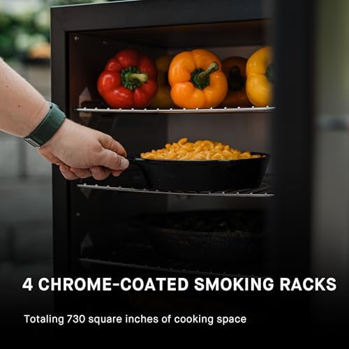 Masterbuilt 30-Inch Dual Fuel Propane & Charcoal Vertical Smoker with 730 Sq. In. Cooking Space, Push-Button Ignition, Temperature Gauge, 4 Smoking Racks, Black - Image 4