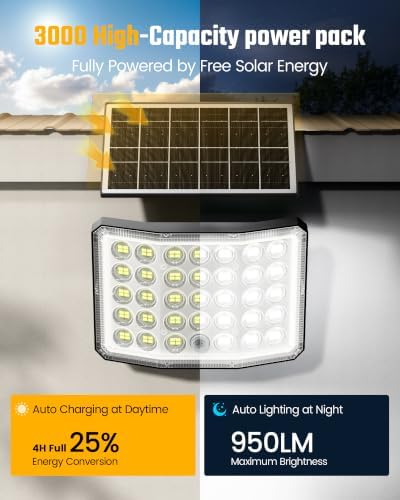 Solar Lights Outdoor, Solar Dusk to Dawn Light 3000 Capacity,1-Pack - Image 2